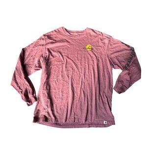 Carhartt Mens Long Sleeve T Shirt XL Red Heather Original Fit Workwear‎ Casual